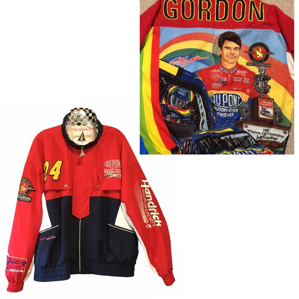 RARE VTG 1995 Jeff Gordon Racing Jacket Nascar Speed Zone XL HTF